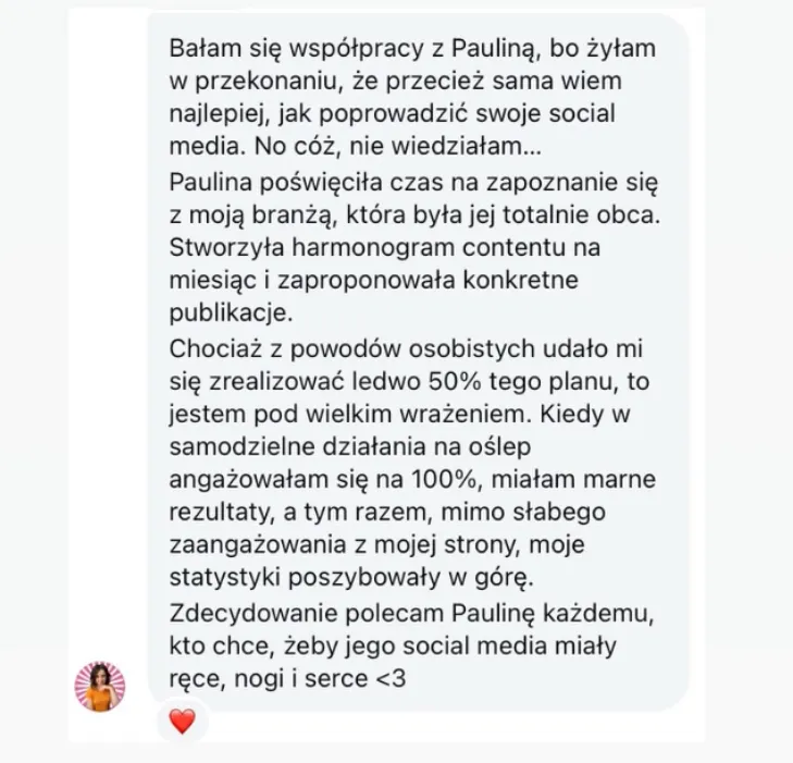 opinia wirtualnej asystentki Pauliny
